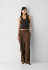 The Effortless Pant™ Lo-Rise - PowerLinen™ - RICH MOCHA BROWN