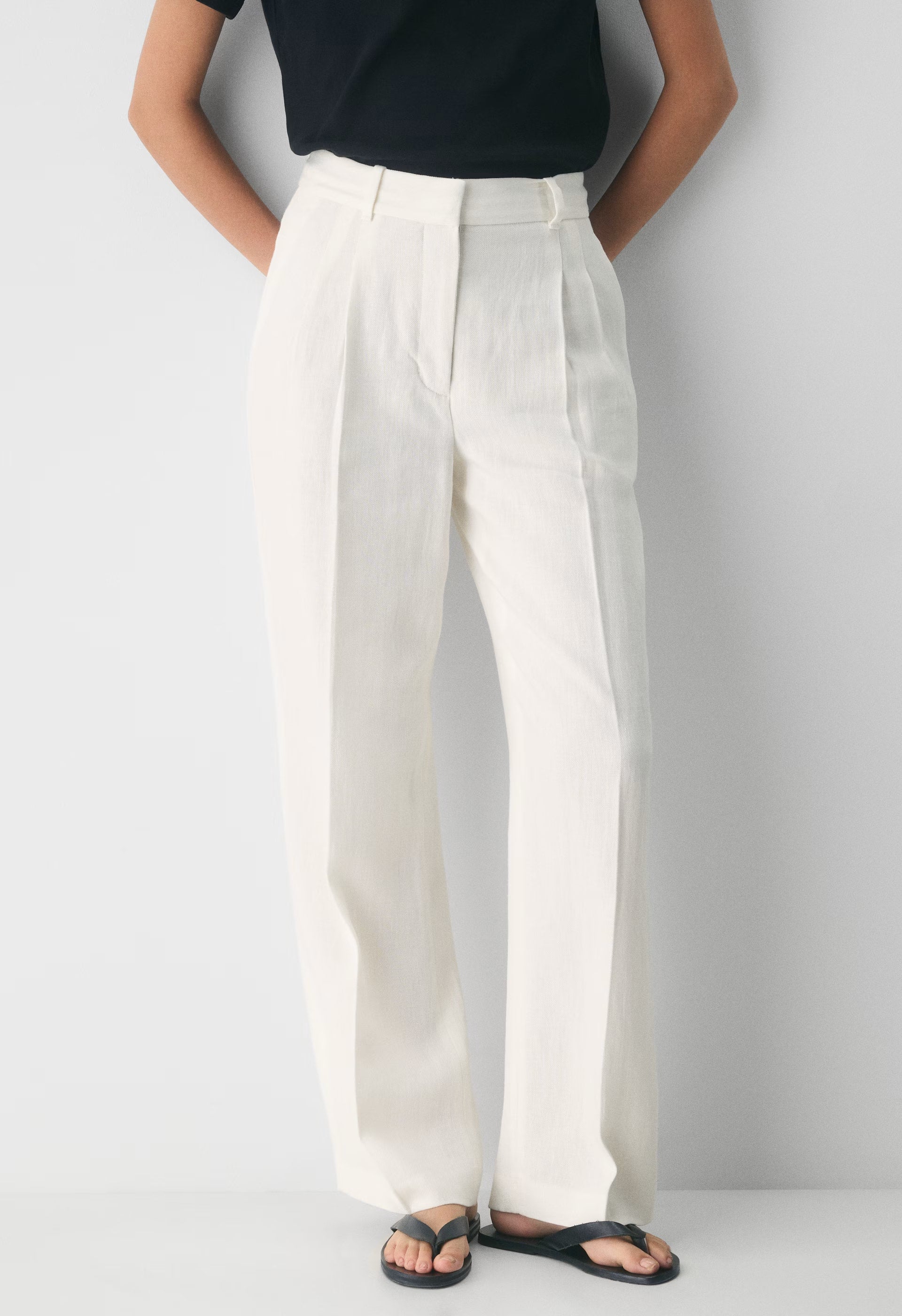 The Effortless Pant™ - PowerLinen™ - BLACK/LIGHT BIRCH