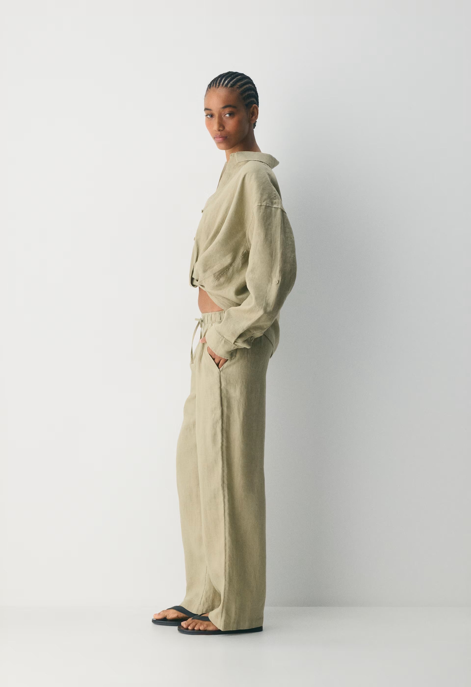 Sail Linen Pant - MARTINI OLIVE