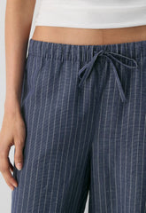 The Lodge Pant™ Cropped - CruiseLinen™ - SUSAN STRPE HRBR NV/W