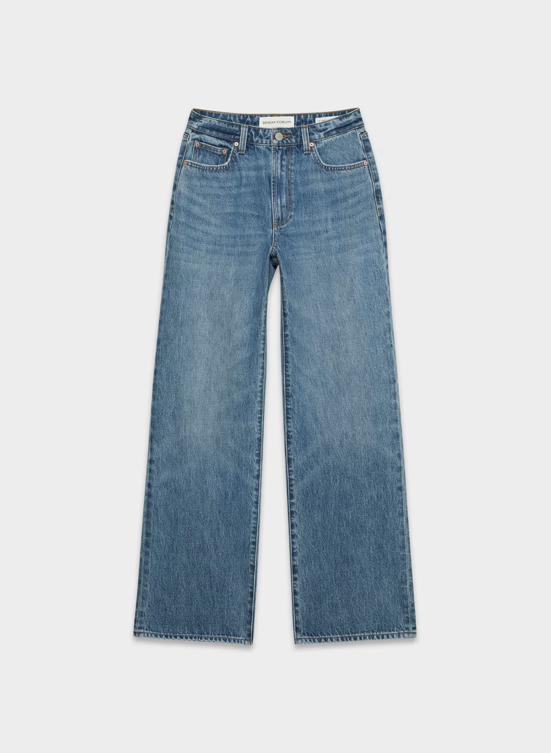 Denim Forum The Farrah Curve-Fit Hi-Rise Wide Jean - 5 YRS KISS N TELL BLEU
