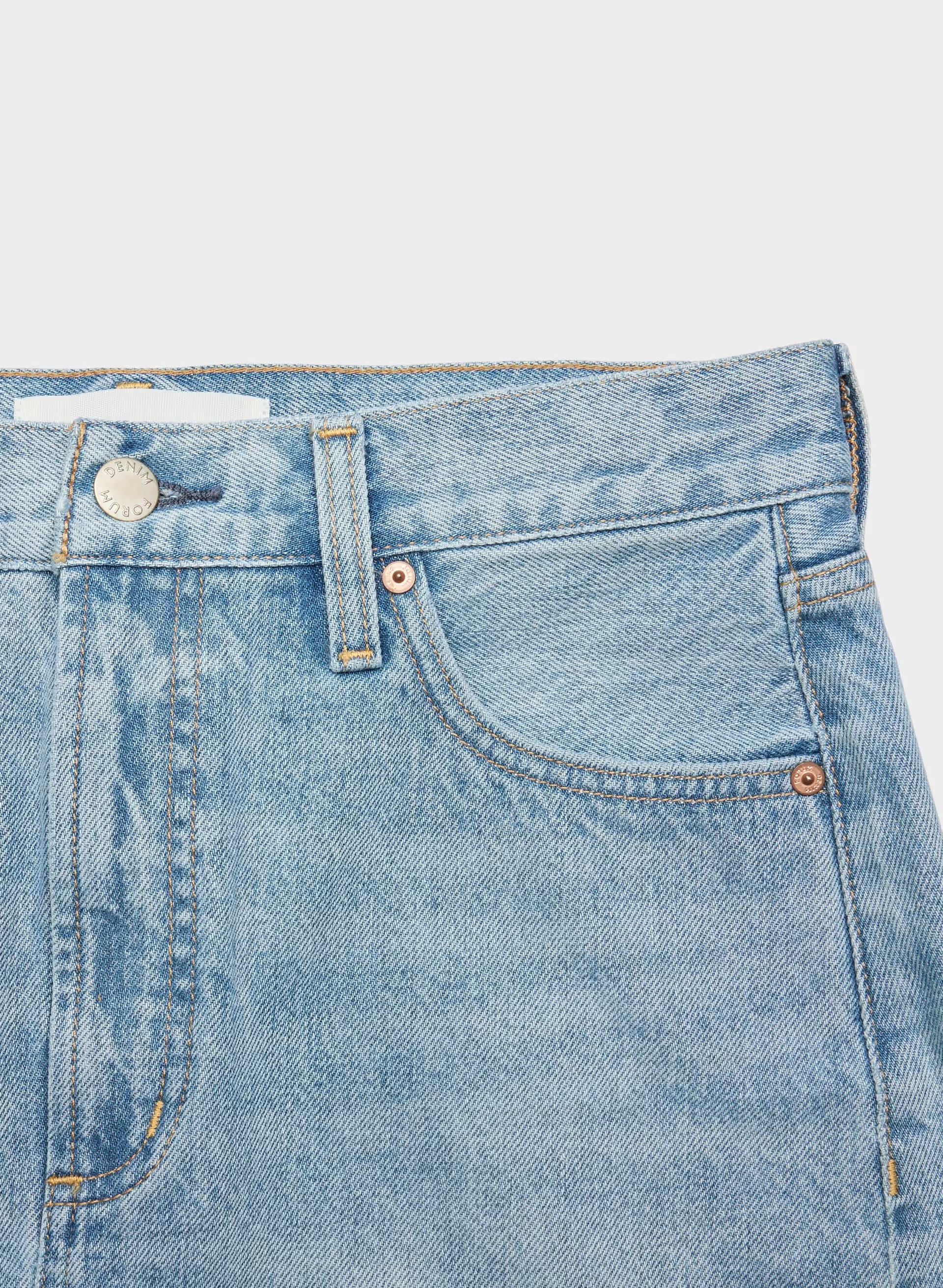 Denim Forum The ‘90s Ricci Micro Denim Skirt - 7 YRS BLEU TB RAW HEM