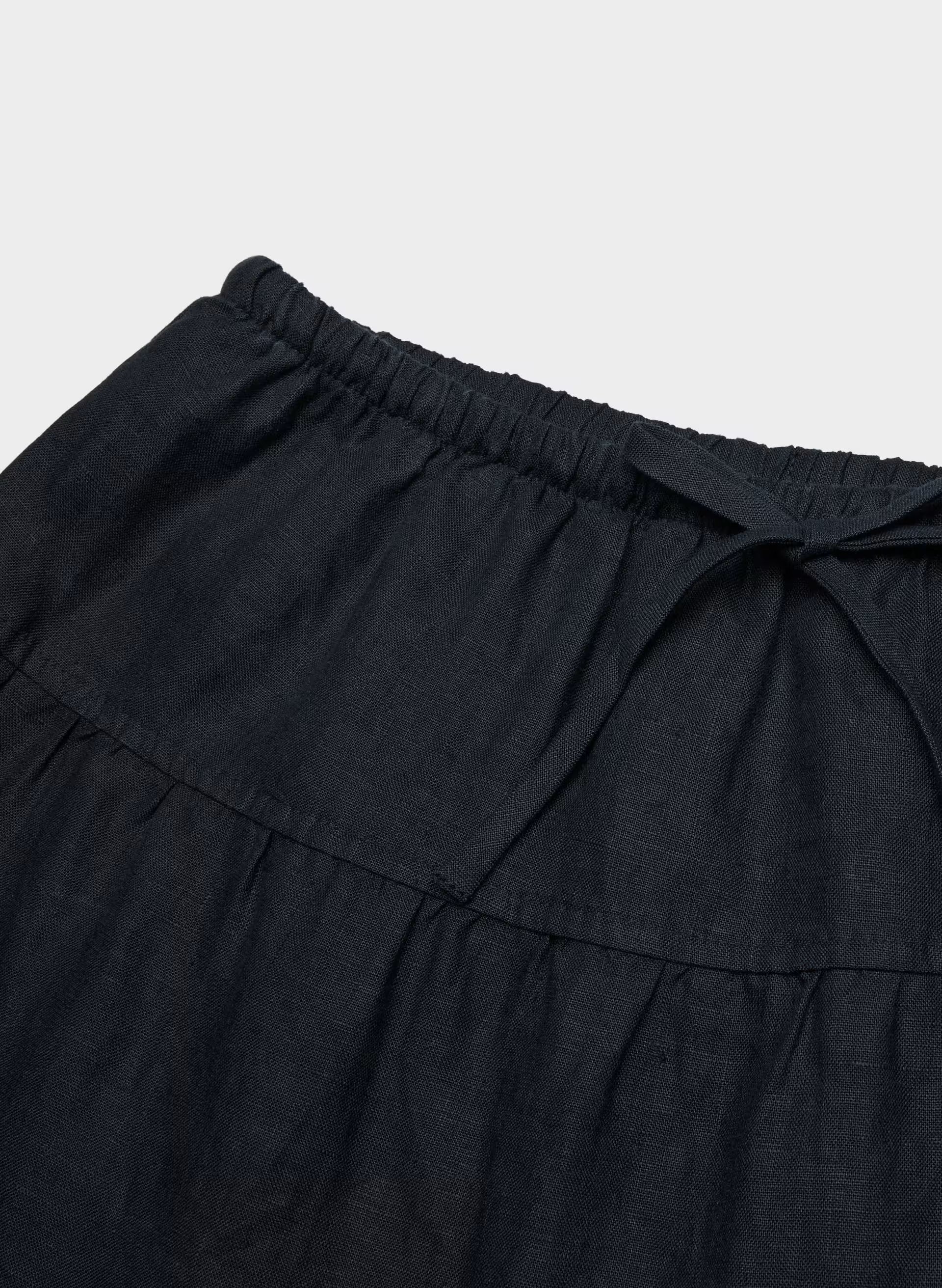 Bouquet Linen Skirt - DARK NIGHT NAVY