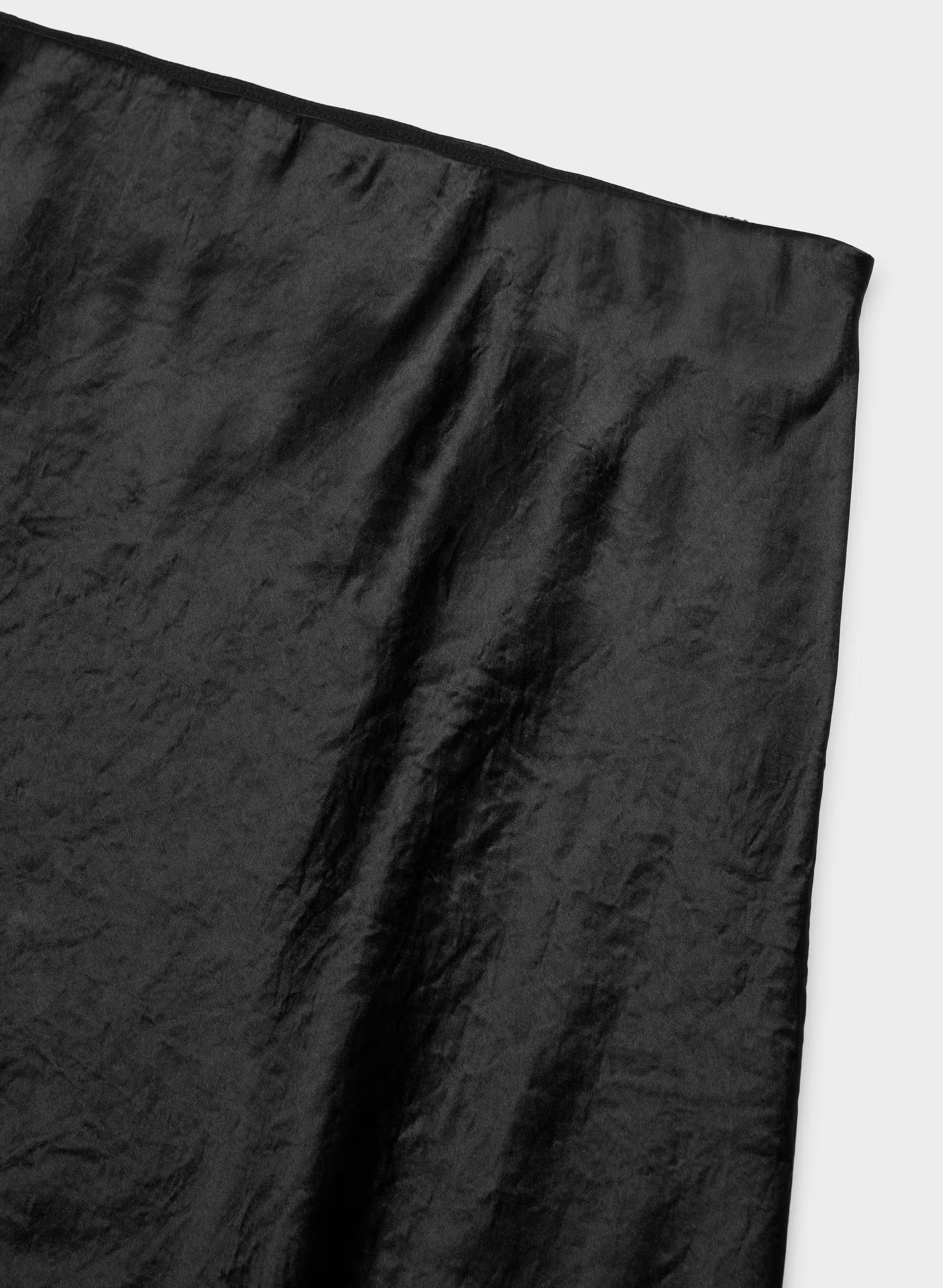 Slip Satin Maxi Skirt - BLACK