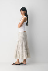 Bouquet Linen Skirt - UNDYED ECRU