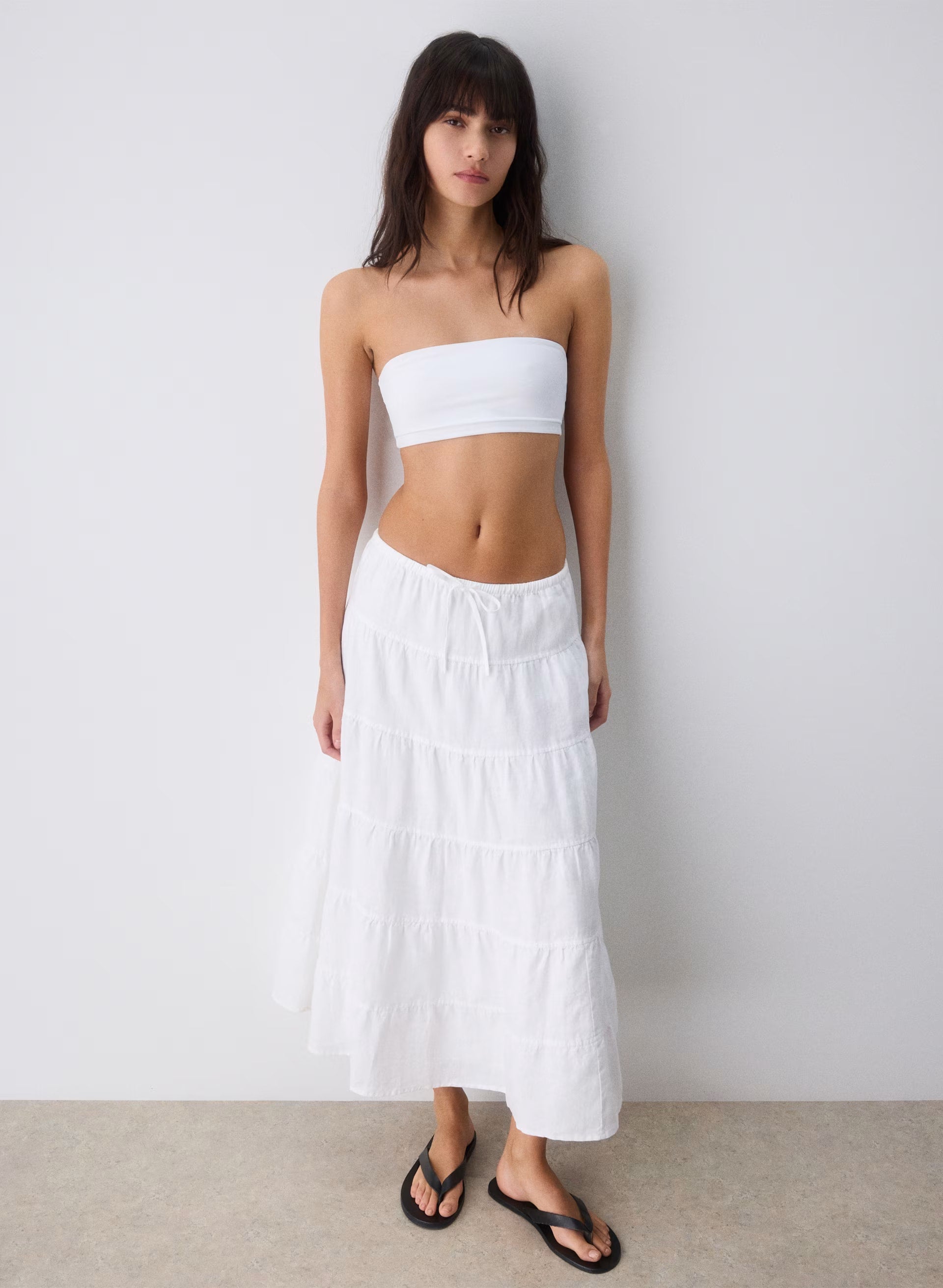 Bouquet Linen Skirt - UNDYED ECRU