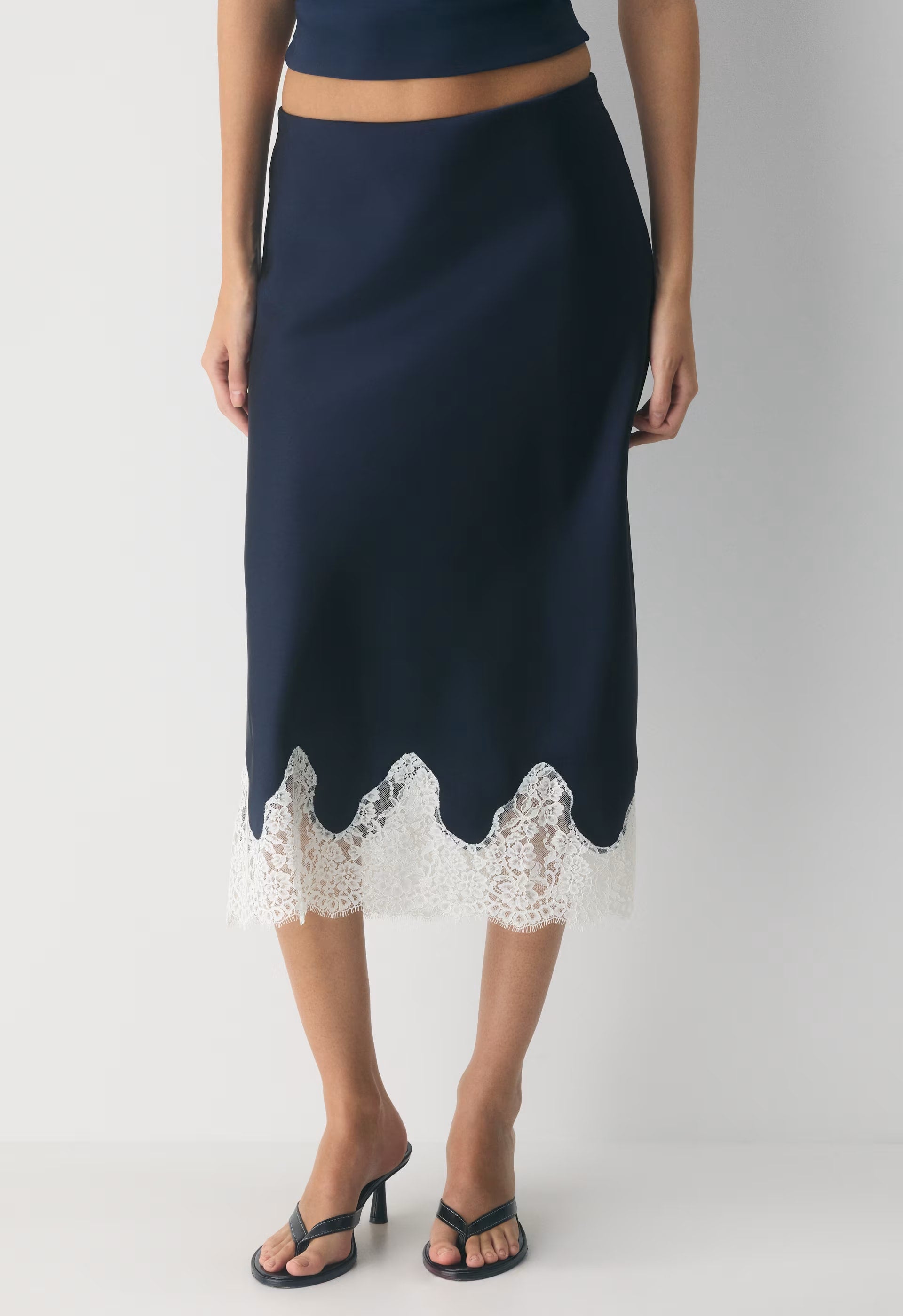Henrietta Satin Skirt - ADMIRAL/ LIGHT BIRCH