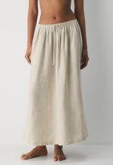 Socialite Linen Skirt - UNDYED ECRU