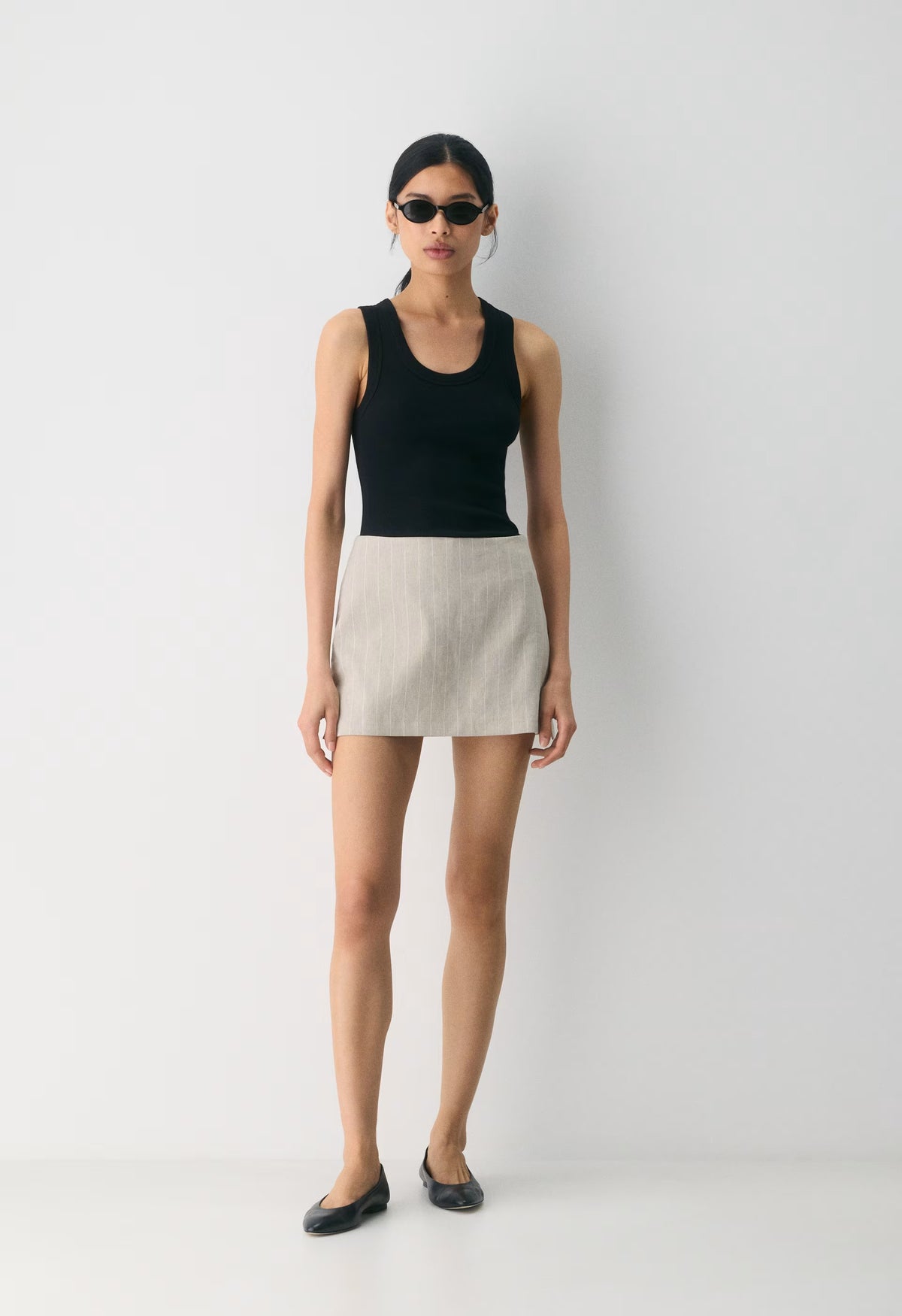 Roundup Linen Skort - CBT STRP UNDYD ECR/WT