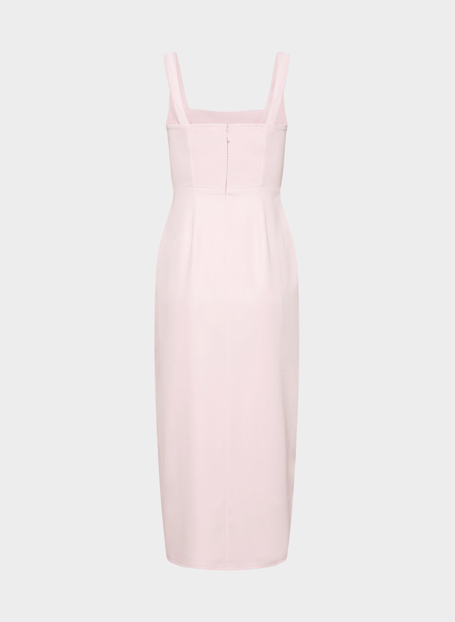 '90s Slit Satin Midi Dress - VILLA PINK