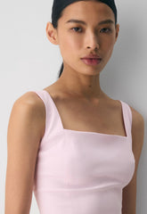'90s Slit Satin Midi Dress - VILLA PINK