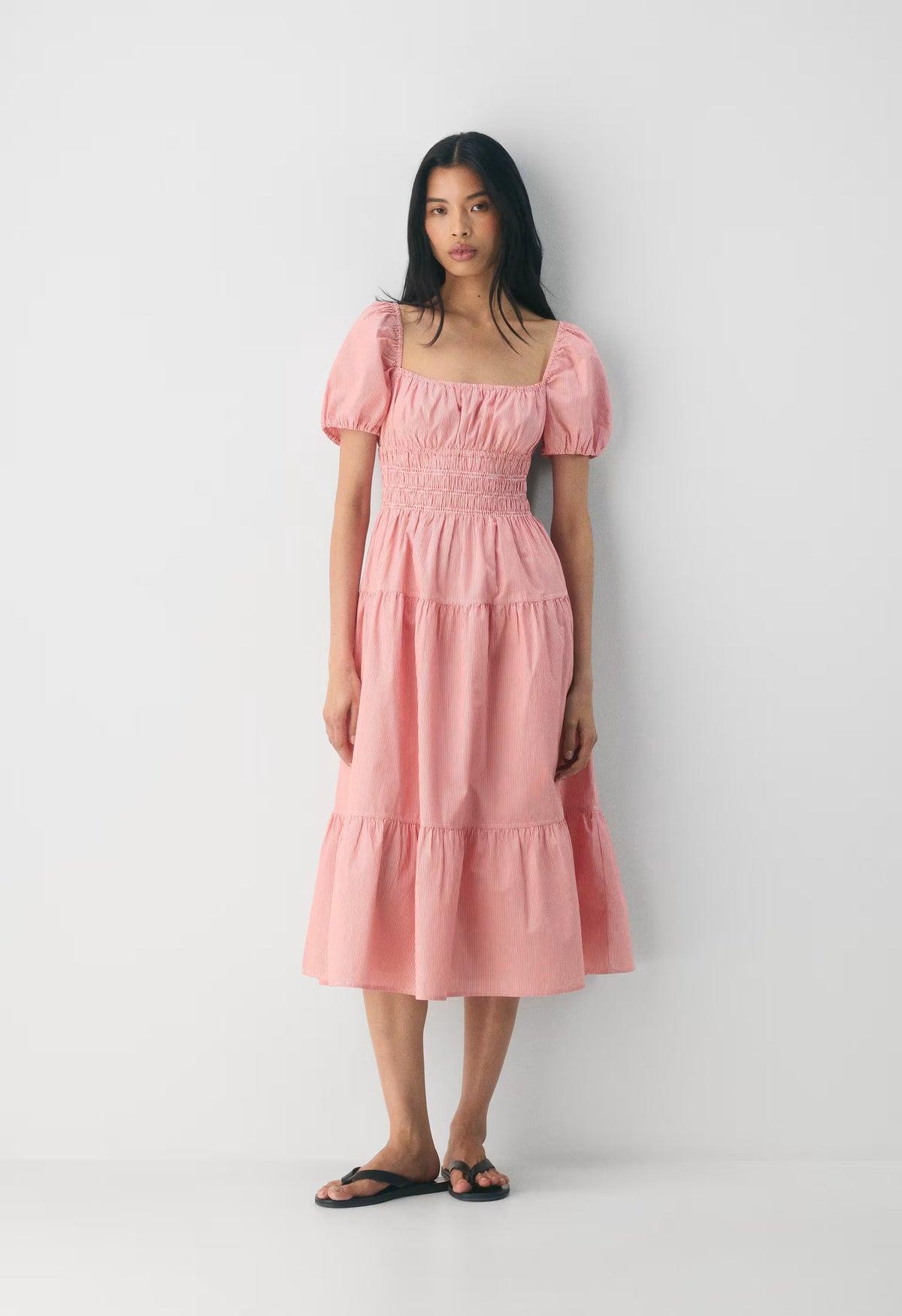 Allegoria Poplin Dress - INGRD STRP SNGLD RD/WT
