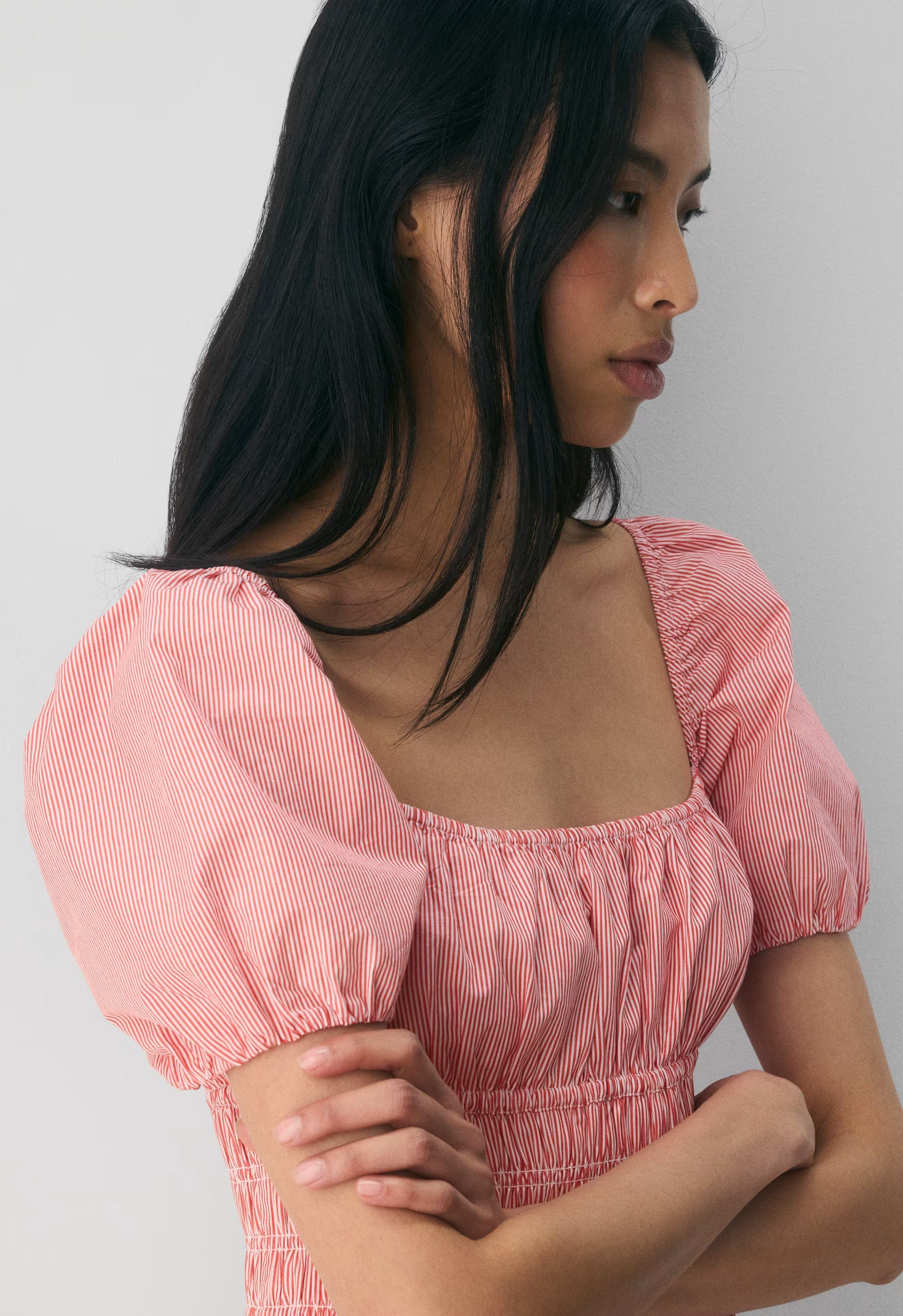 Allegoria Poplin Dress - INGRD STRP SNGLD RD/WT