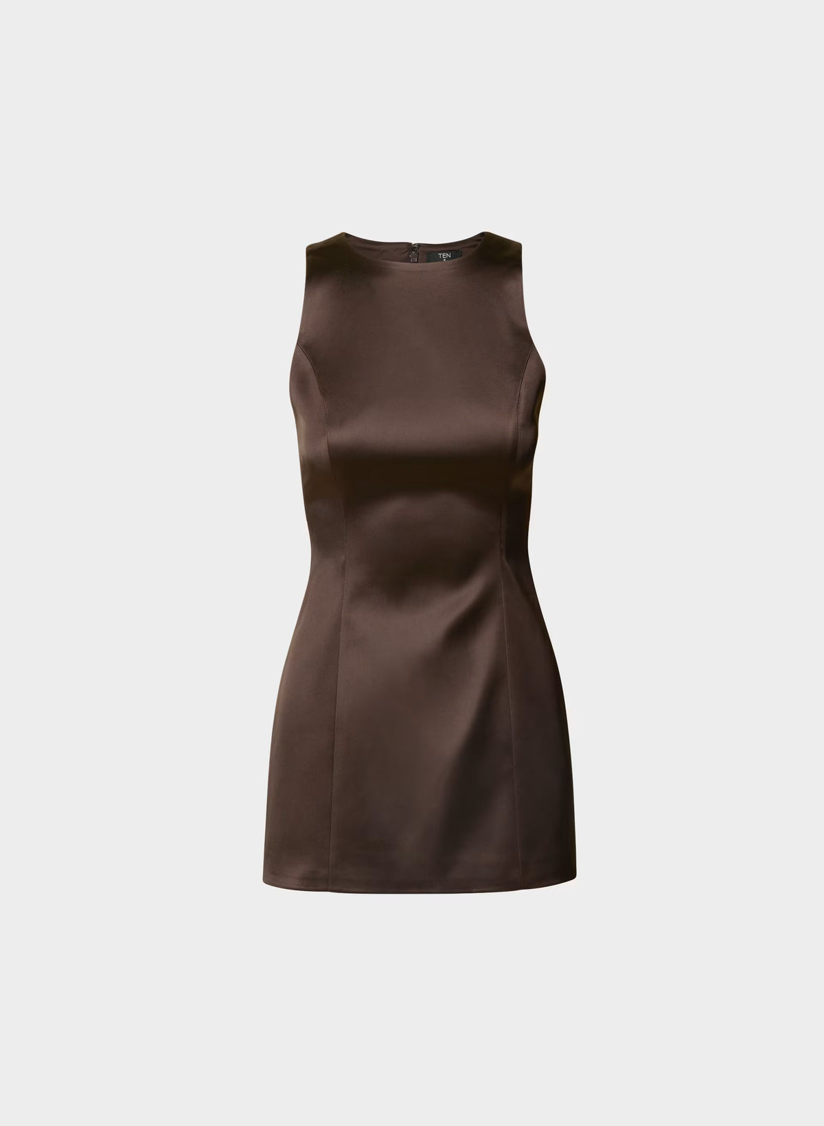 Charleston Satin Dress - RICH MOCHA BROWN