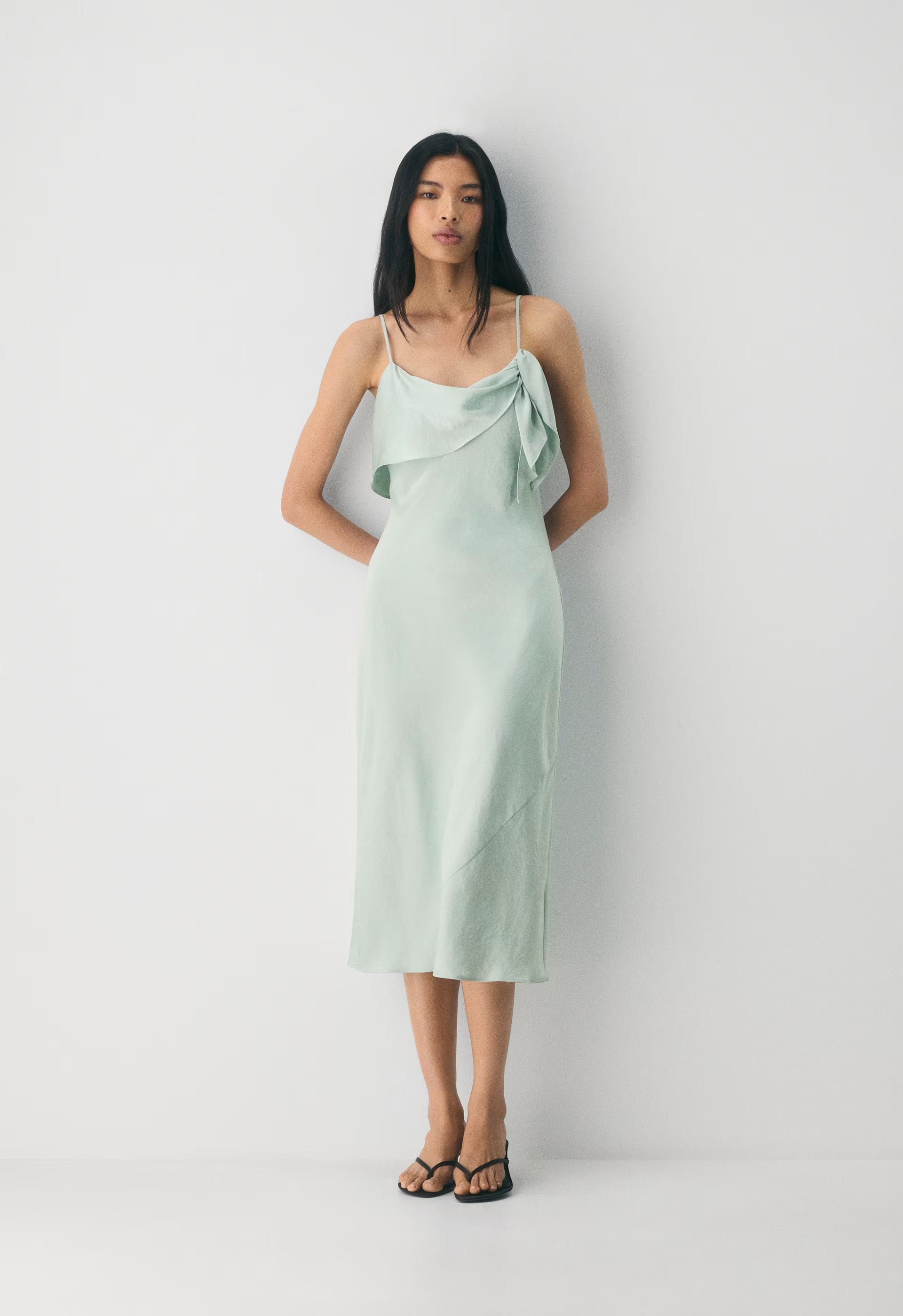 Cannelle Satin Dress - AGAVE GREEN