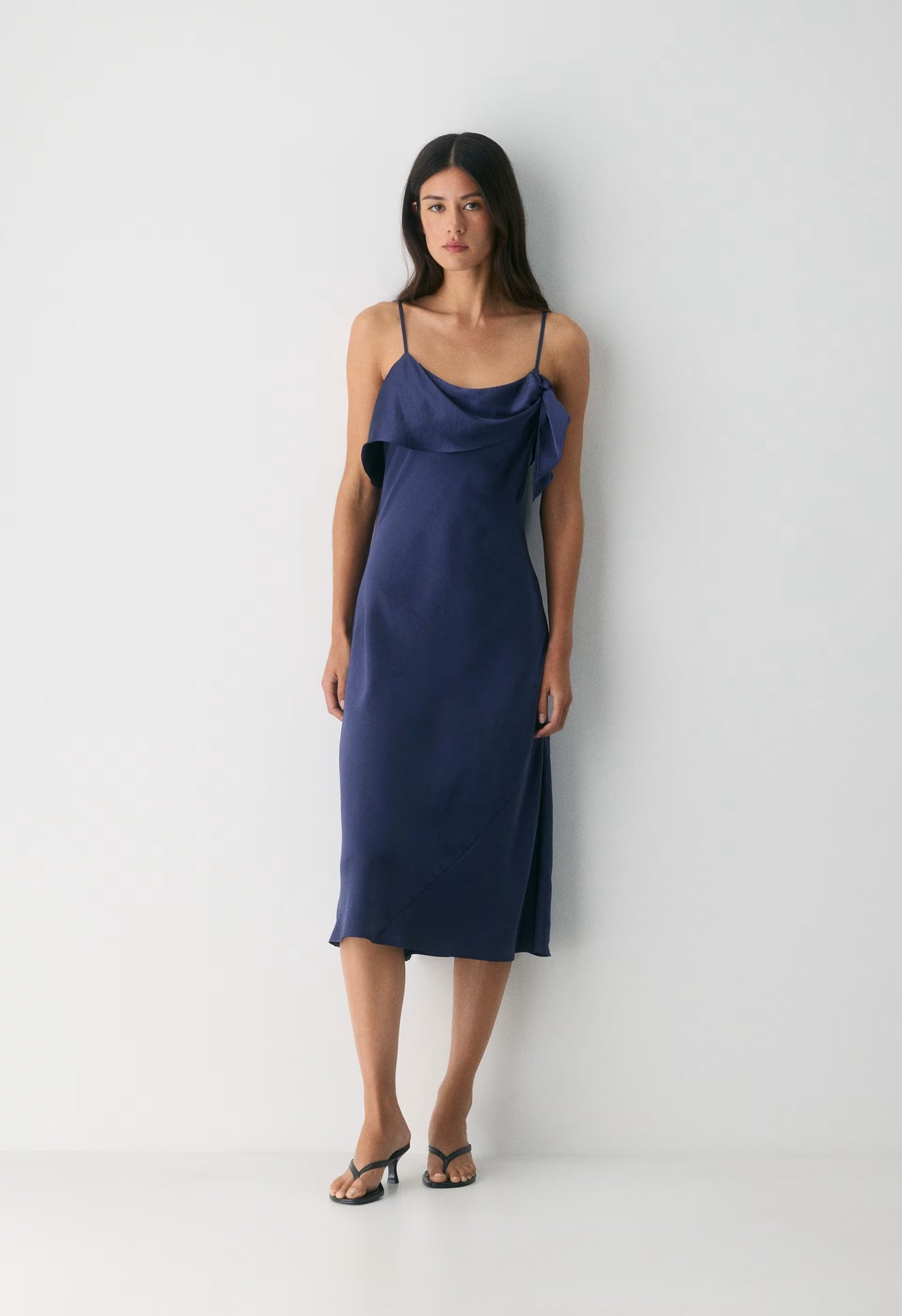 Cannelle Satin Dress - HARBOUR NAVY