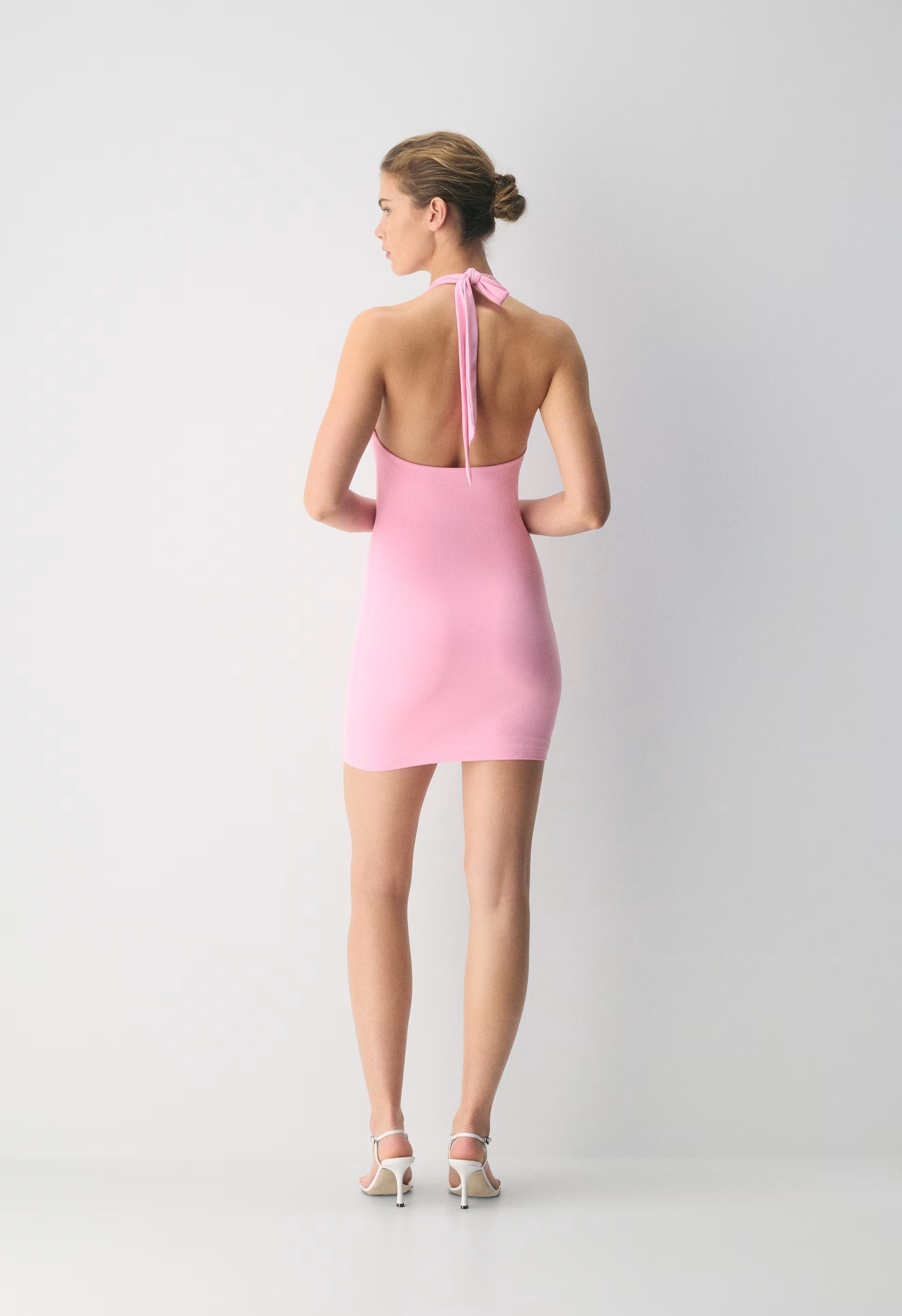 Original Contour Tantalize Halter Dress - JELLYBEAN PINK