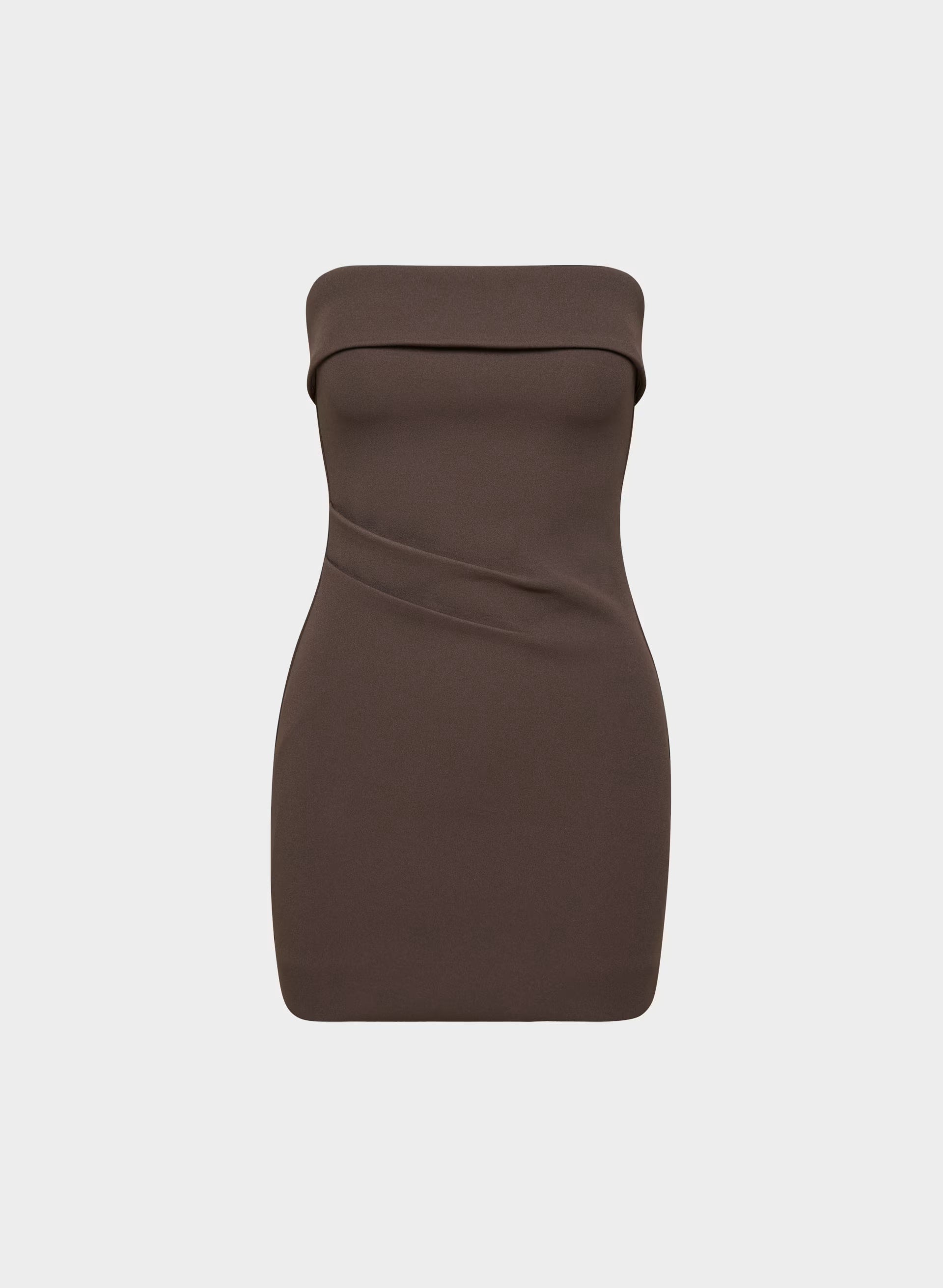 FigureKnit™ Eyecatcher Mini Dress - RICH MOCHA BROWN