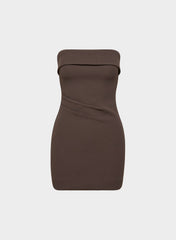 FigureKnit™ Eyecatcher Mini Dress - RICH MOCHA BROWN