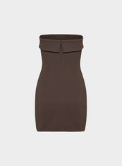 FigureKnit™ Eyecatcher Mini Dress - RICH MOCHA BROWN