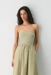 Fluid Poplin Dress - MARTINI OLIVE
