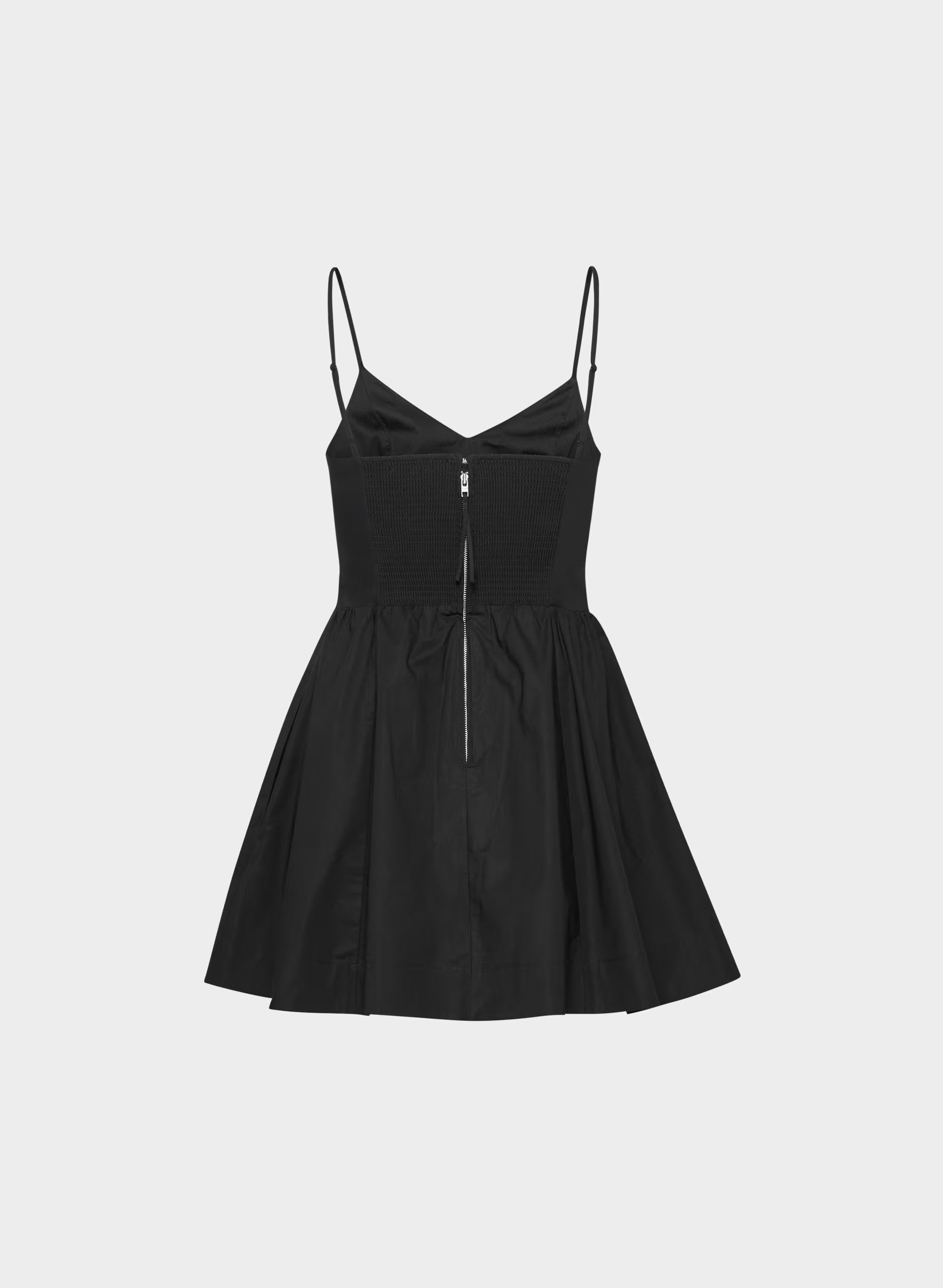 Technique Poplin Mini Cami Dress - BLACK