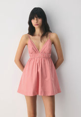 Encourage Poplin Mini Cami Dress - SRPN CK LT BRH/SGLD RD