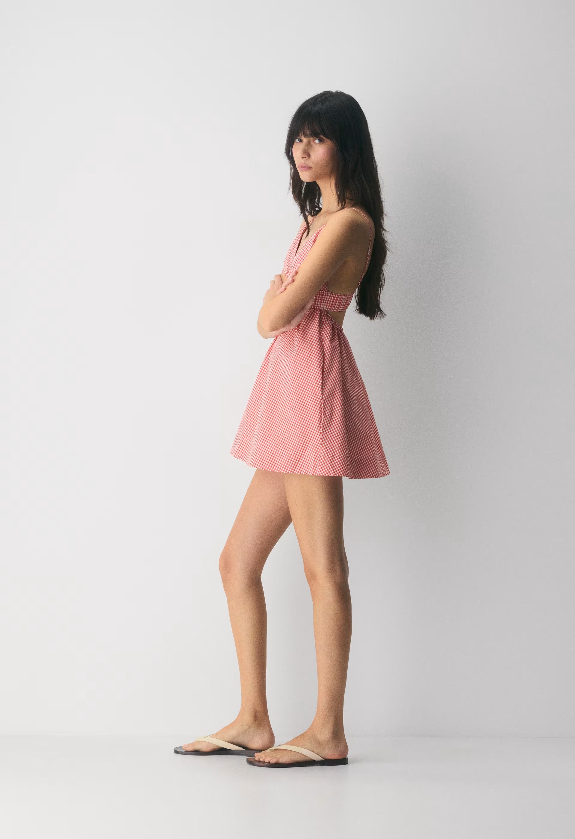 Encourage Poplin Mini Cami Dress - SRPN CK LT BRH/SGLD RD