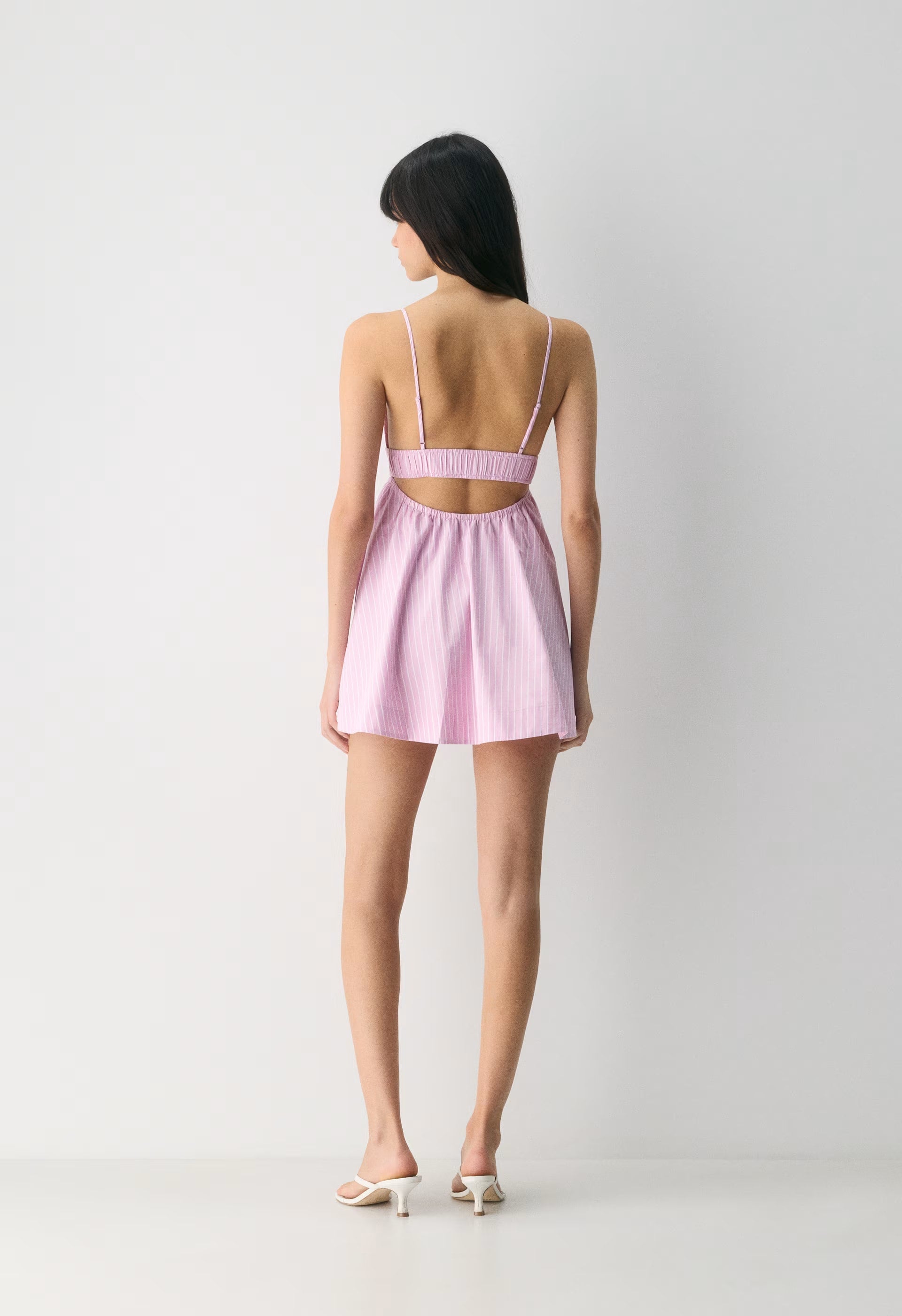 Encourage Poplin Mini Cami Dress - MTCHLL STRP ST P PL/WT