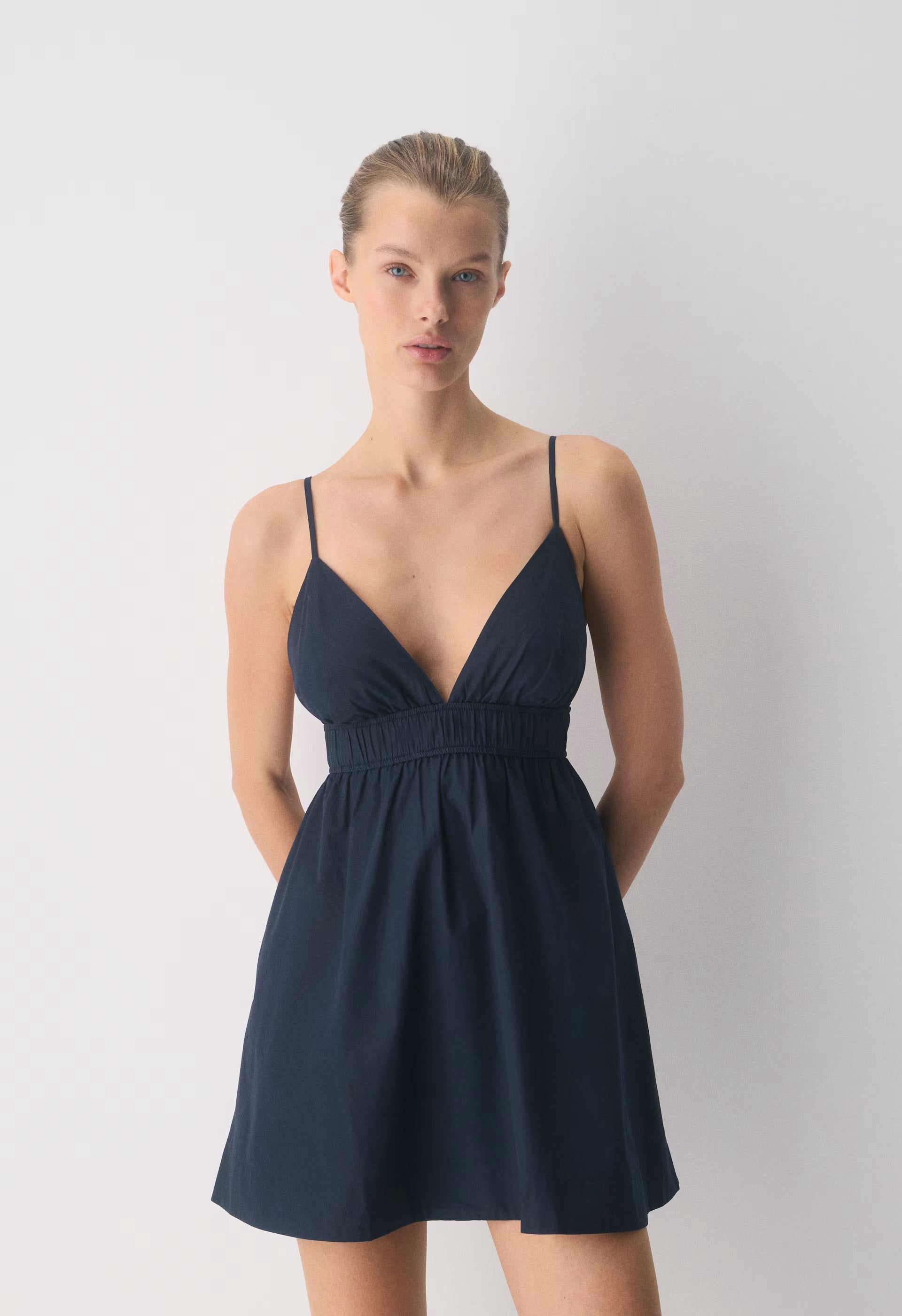 Encourage Poplin Mini Cami Dress - ADMIRAL