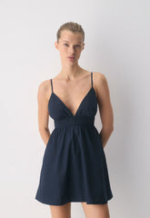 Encourage Poplin Mini Cami Dress - ADMIRAL