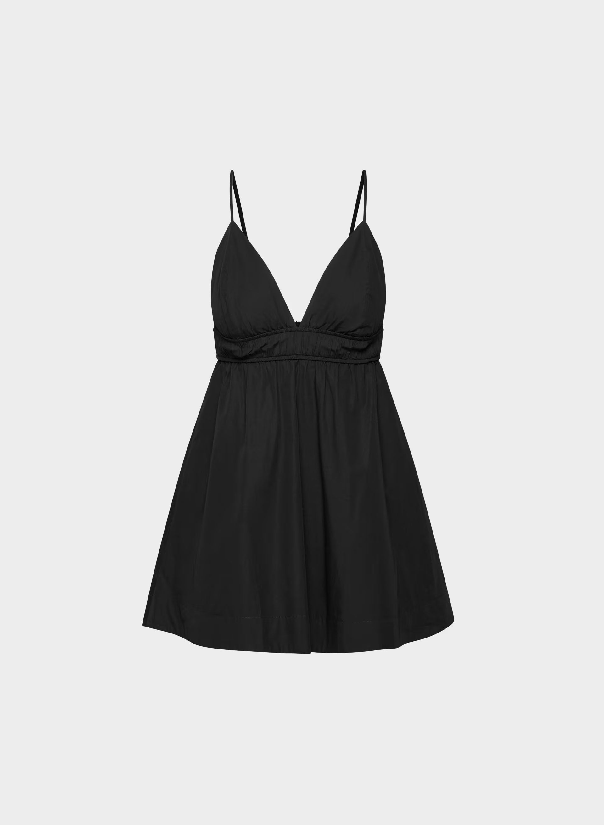 Encourage Poplin Mini Cami Dress - BLACK