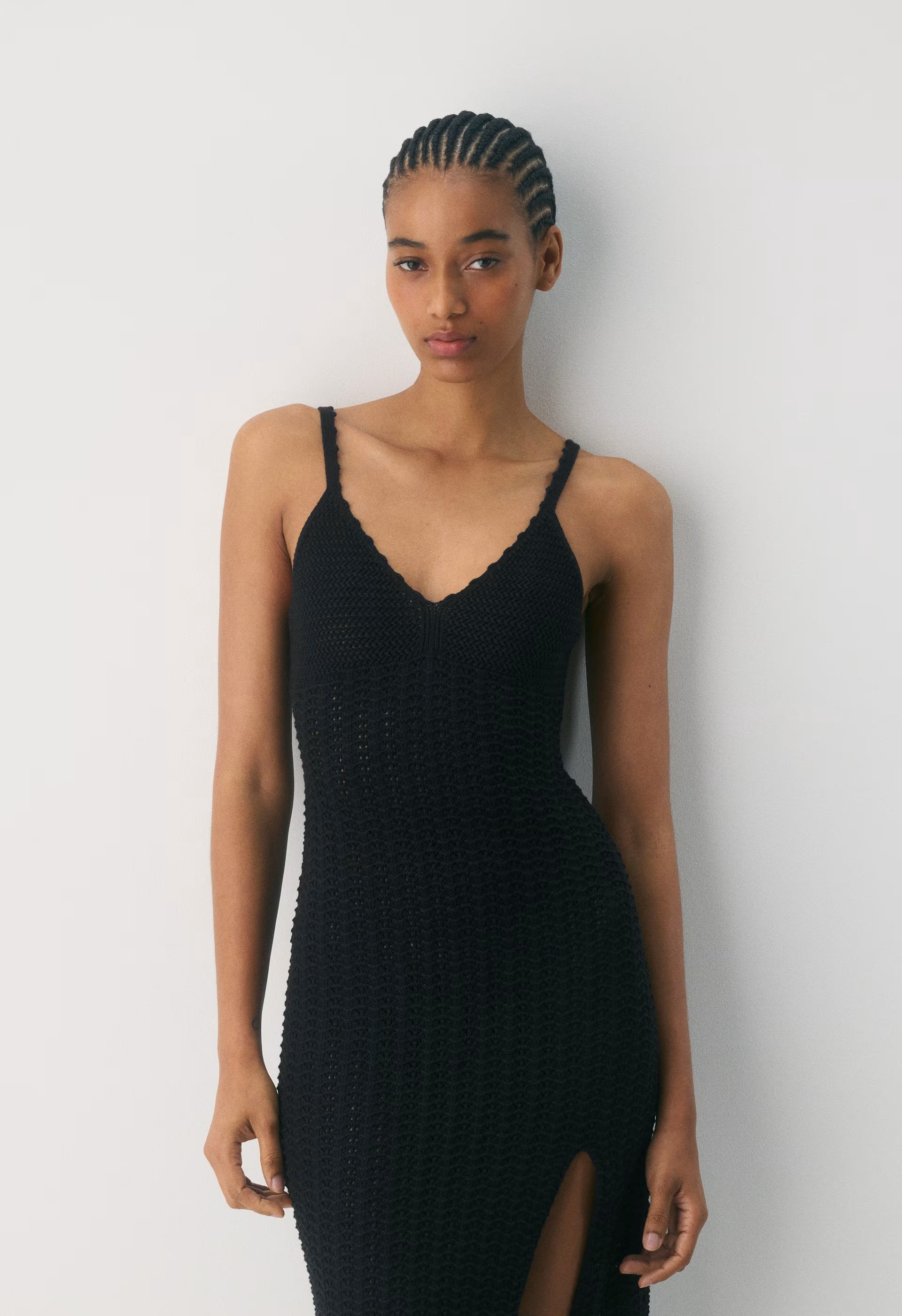 Evie Midi Dress - BLACK