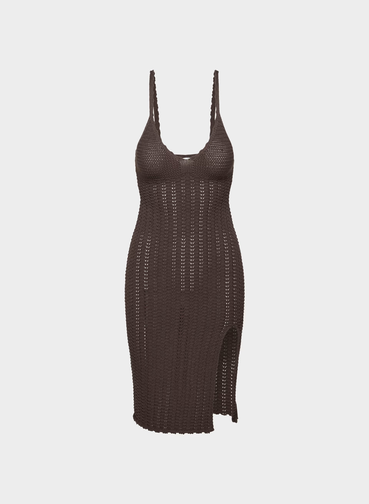 Evie Midi Dress - RICH MOCHA BROWN