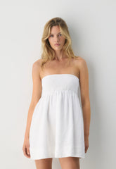 Manuella Linen Dress - WHITE