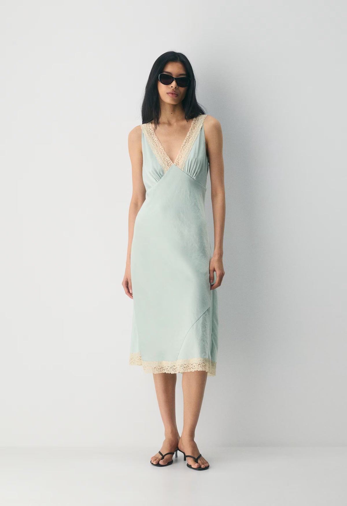 Daisychain Satin Dress - AGV GRN/SPRKNG CHMPGN