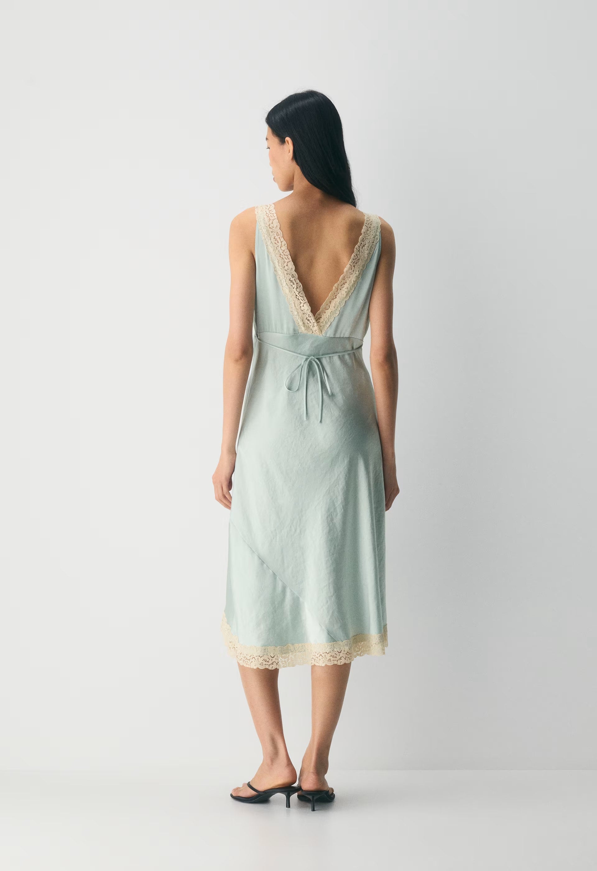 Daisychain Satin Dress - AGV GRN/SPRKNG CHMPGN