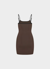 Original Contour Swoop Cami Dress - RICH MOCHA BROWN/BLACK