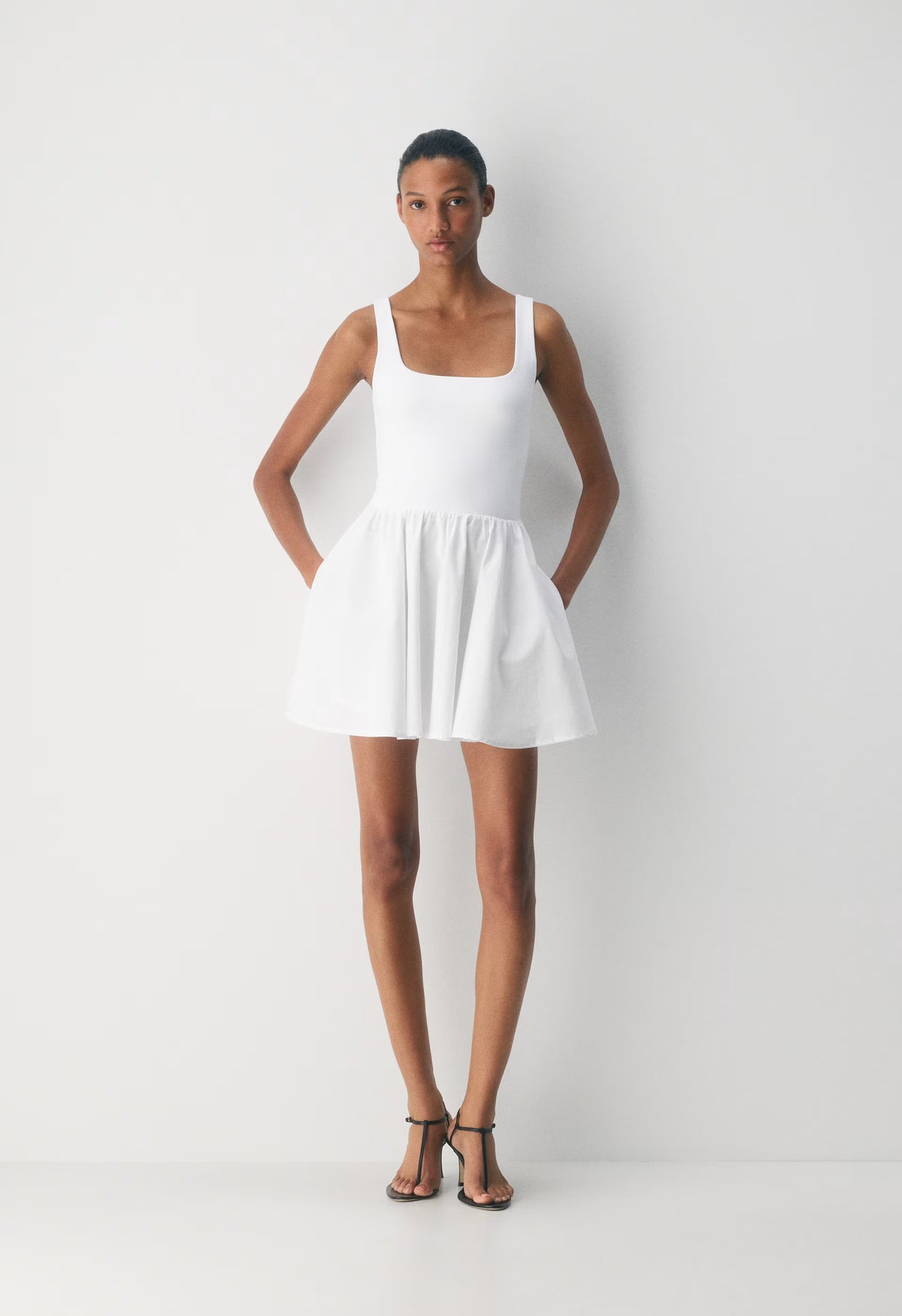 Revive Poplin Mini Dress - BRIGHT WHITE