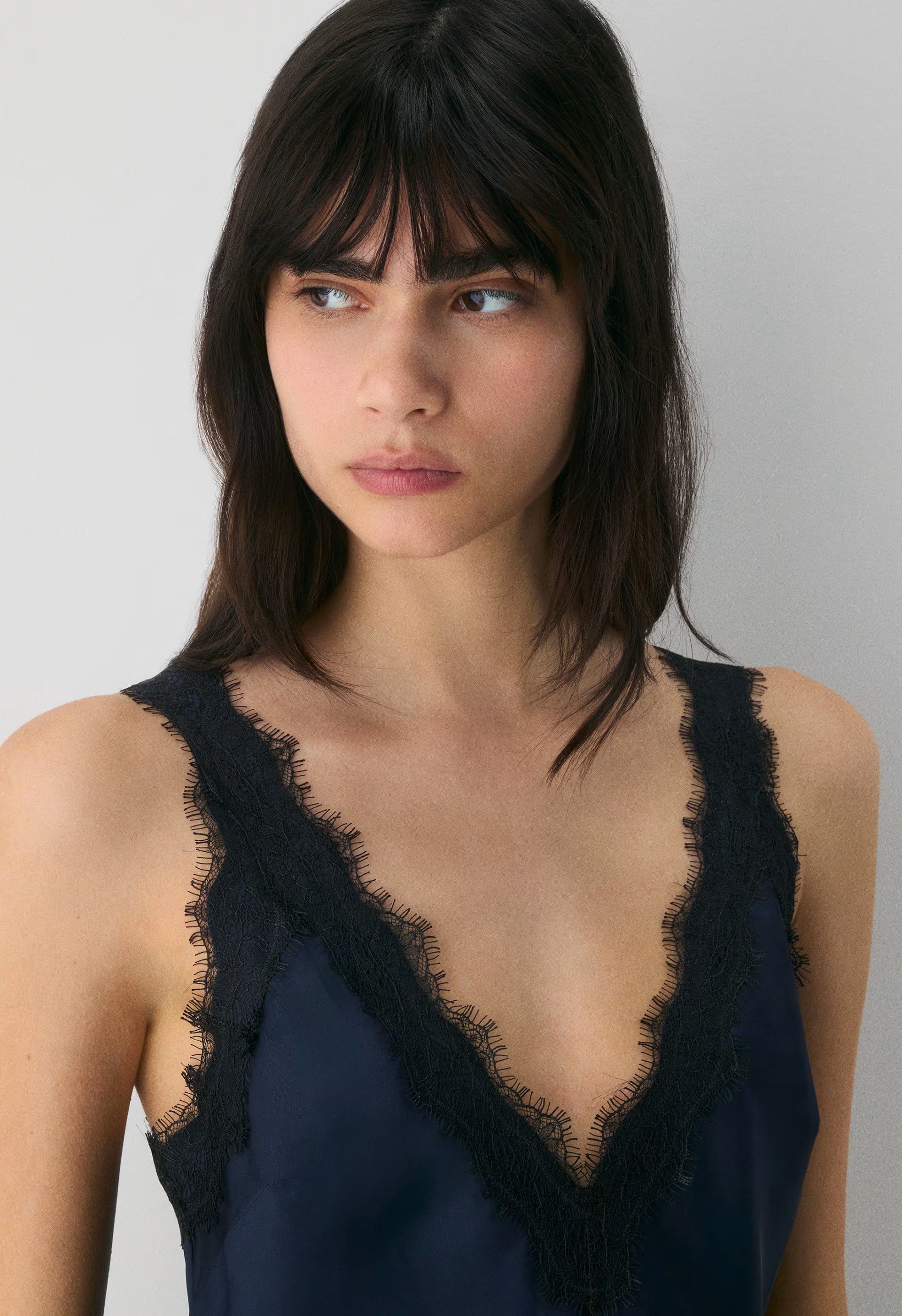 Suite Satin Dress - VILLA BLUE/LIGHT BIRCH