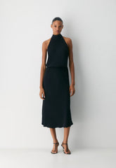 Central Halter Dress - BLACK