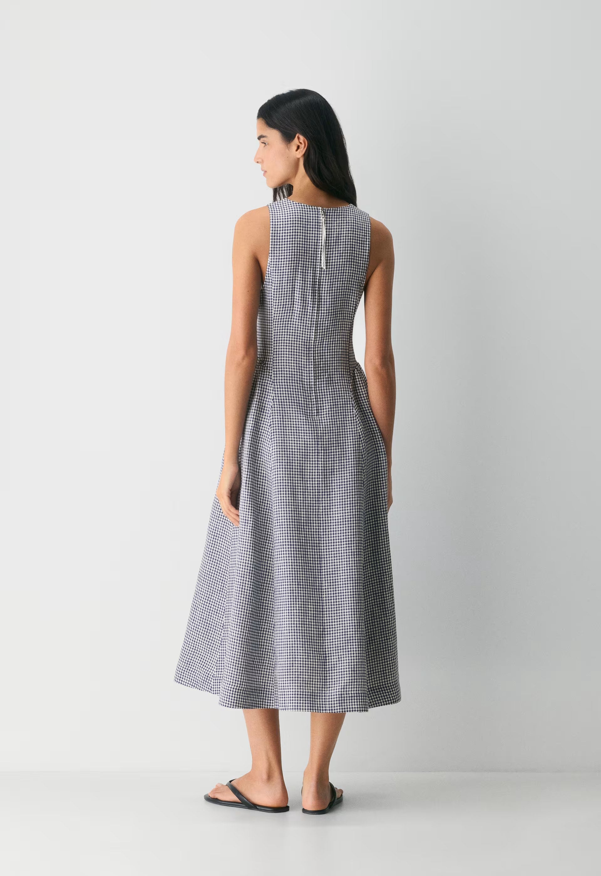 Countess Linen Dress - SRPN CK LT BRH/HBR NVY