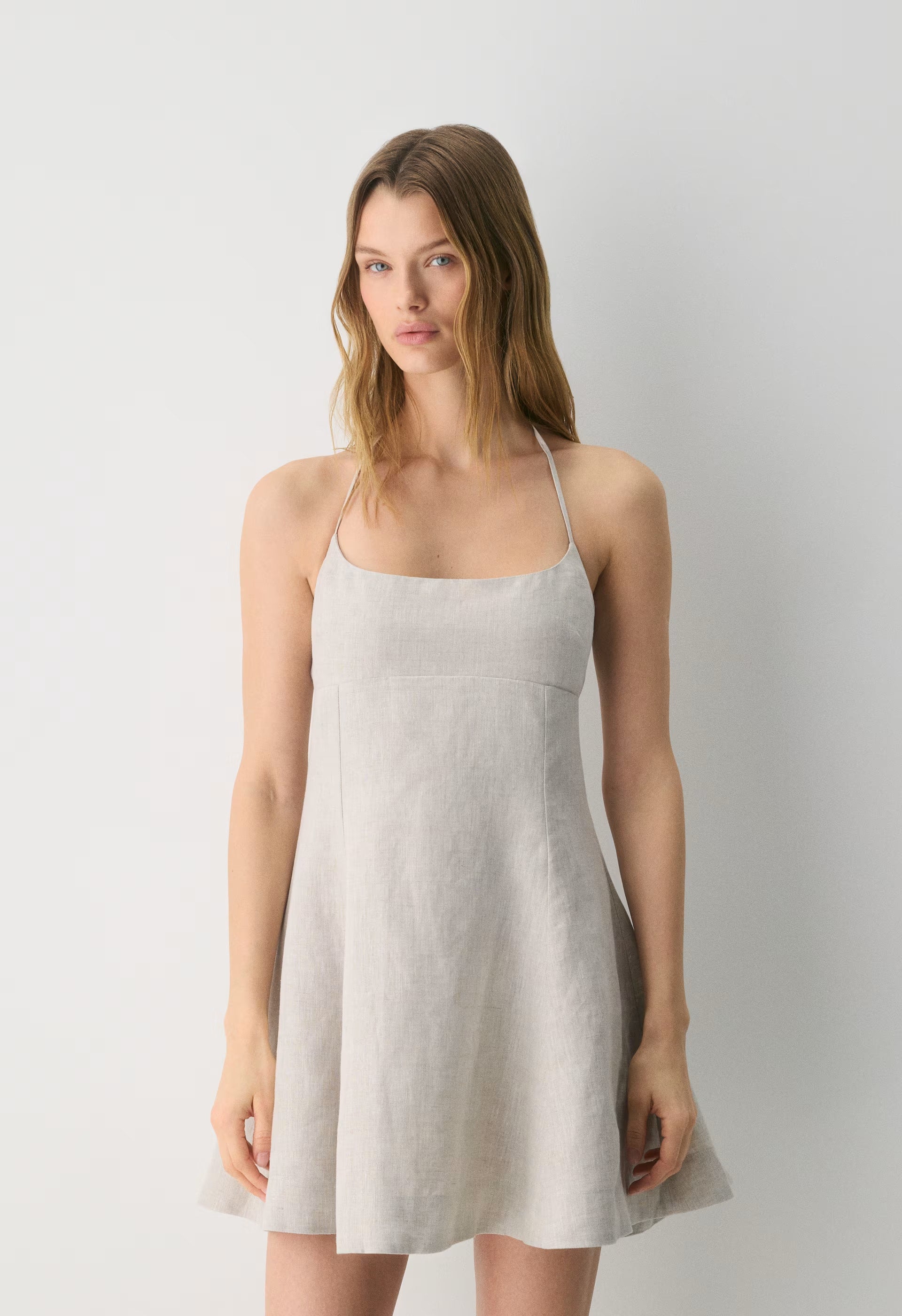 Abundance Linen Halter Dress - UNDYED ECRU