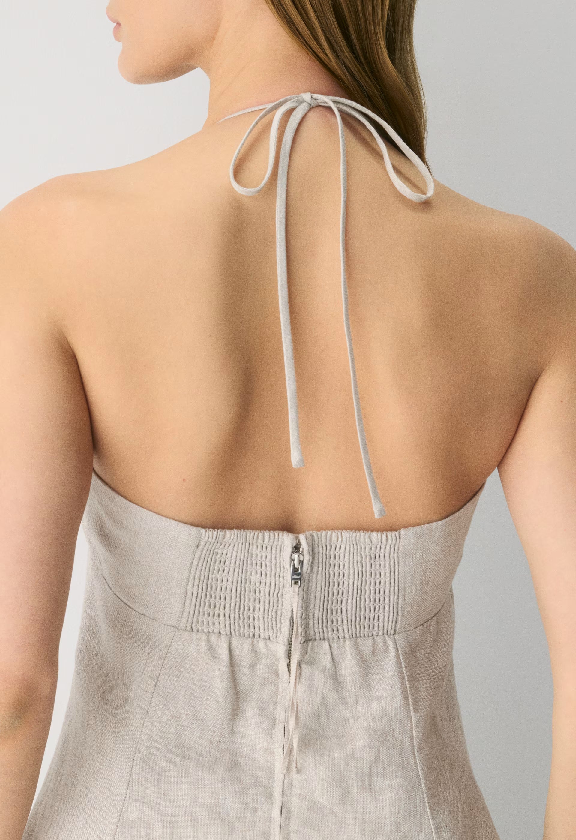 Abundance Linen Halter Dress - UNDYED ECRU