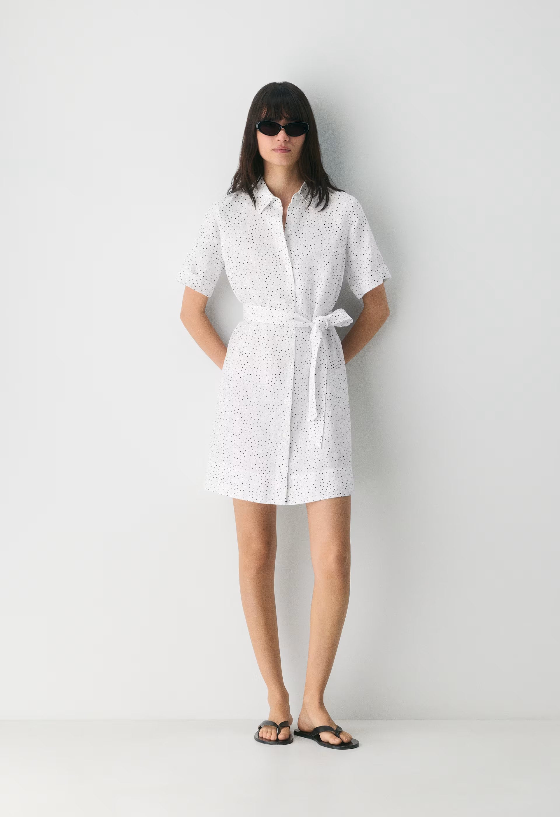 Eleta Linen Mini Dress - WHITE/ ADMIRAL