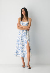 Barrafina Linen Dress - WHITE/ FR BLUE