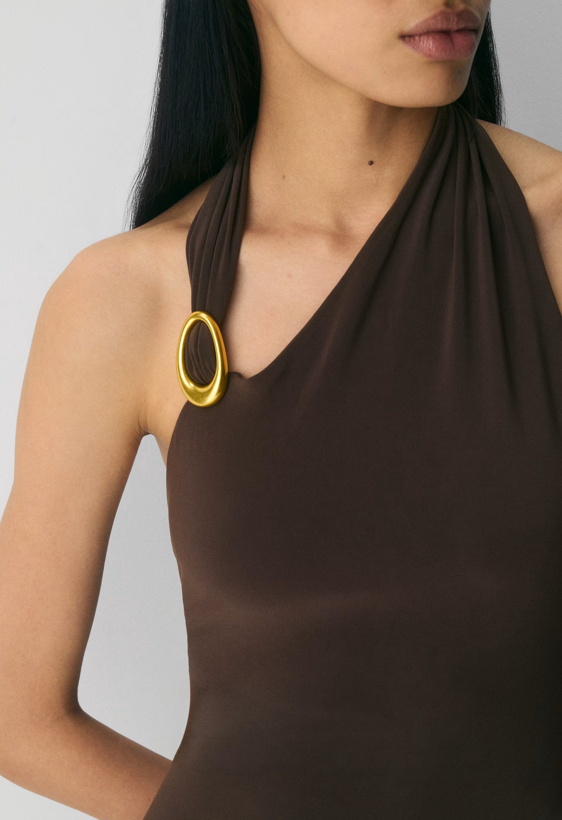 Smooth Matter™ Shadowplay Halter Dress - MIDY BLUE/GOLD