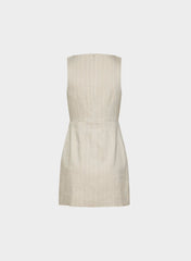 Bond Linen Dress - CBT STRP UNDYD ECR/WT