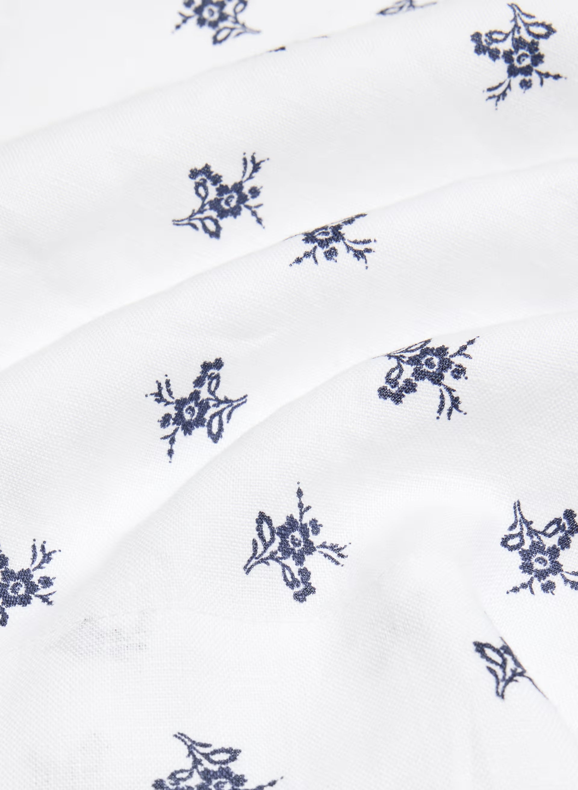 Manuella Linen Dress - WHITE/HARBOUR NAVY