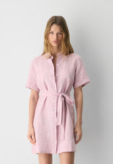 Eleta Linen Mini Dress - SRPN CK LT BR/SWT P PL